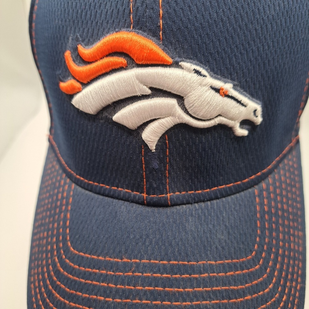 New Era Denver Broncos 39Thirty Blue Cap Hat 100 Season M/L - Picture 2 of 9
